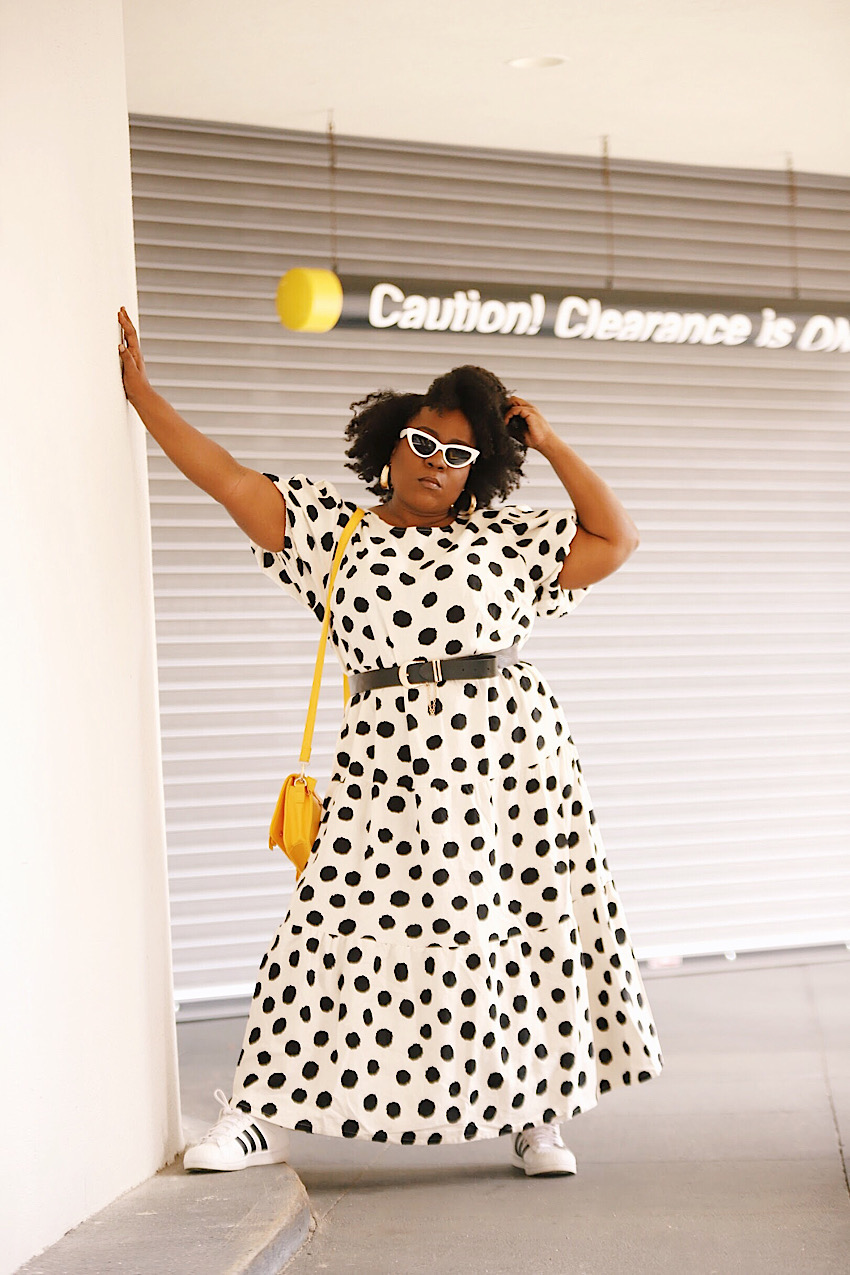 plus size polka dot dress